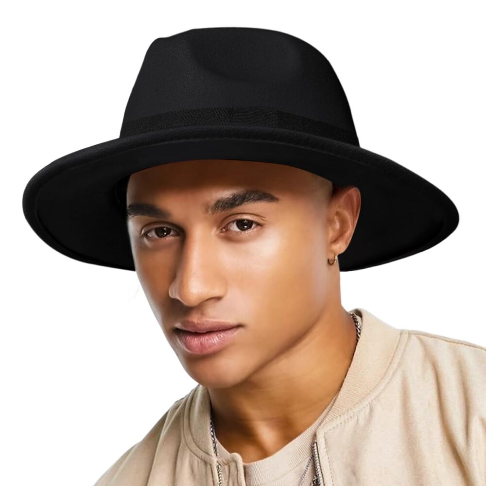 7224 Two Tone Fedora Hats and Wide Brim Fedora Hats Rancher Hat Panama Hat